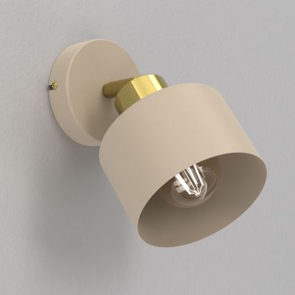 Väggspotlampa PARKLA 1xE27/15W/230V beige/guld