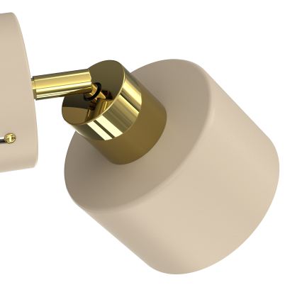 Väggspotlampa PARKLA 1xE27/15W/230V beige/guld