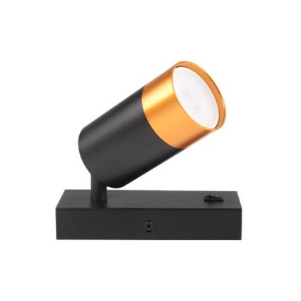 Väggspotlight 1xGU10/35W/230V svart/guld