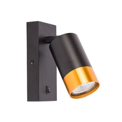 Väggspotlight 1xGU10/35W/230V svart/guld