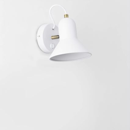 Väggspotlight ASTAMA 1xE27/40W/230V vit/mässing