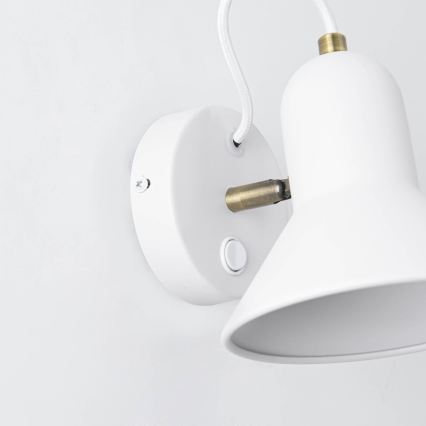 Väggspotlight ASTAMA 1xE27/40W/230V vit/mässing