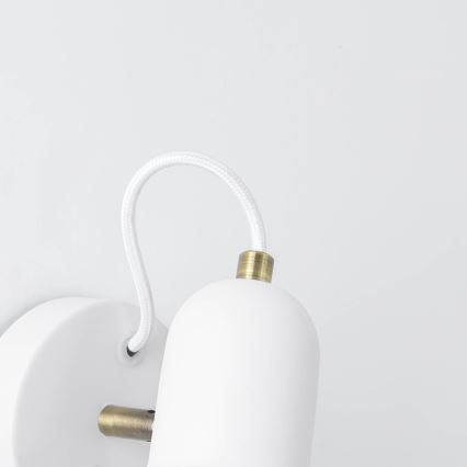 Väggspotlight ASTAMA 1xE27/40W/230V vit/mässing