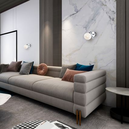 Väggspotlight CONNOR 1xE27/15W/230V skinande krom/vit