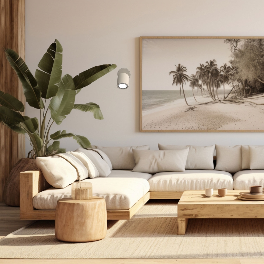 Väggspotlight DEMIA 1xGU10/8W/230V beige
