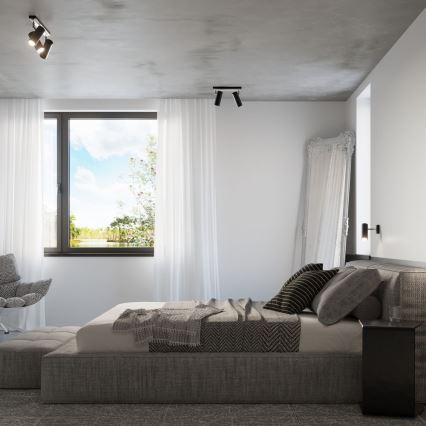 Väggspotlight DIREZIONE 1xGU10/40W/230V svart