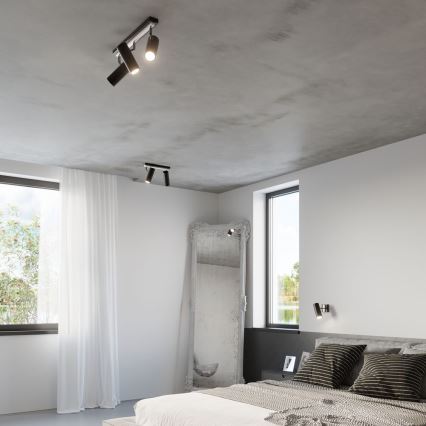 Väggspotlight DIREZIONE 1xGU10/40W/230V svart