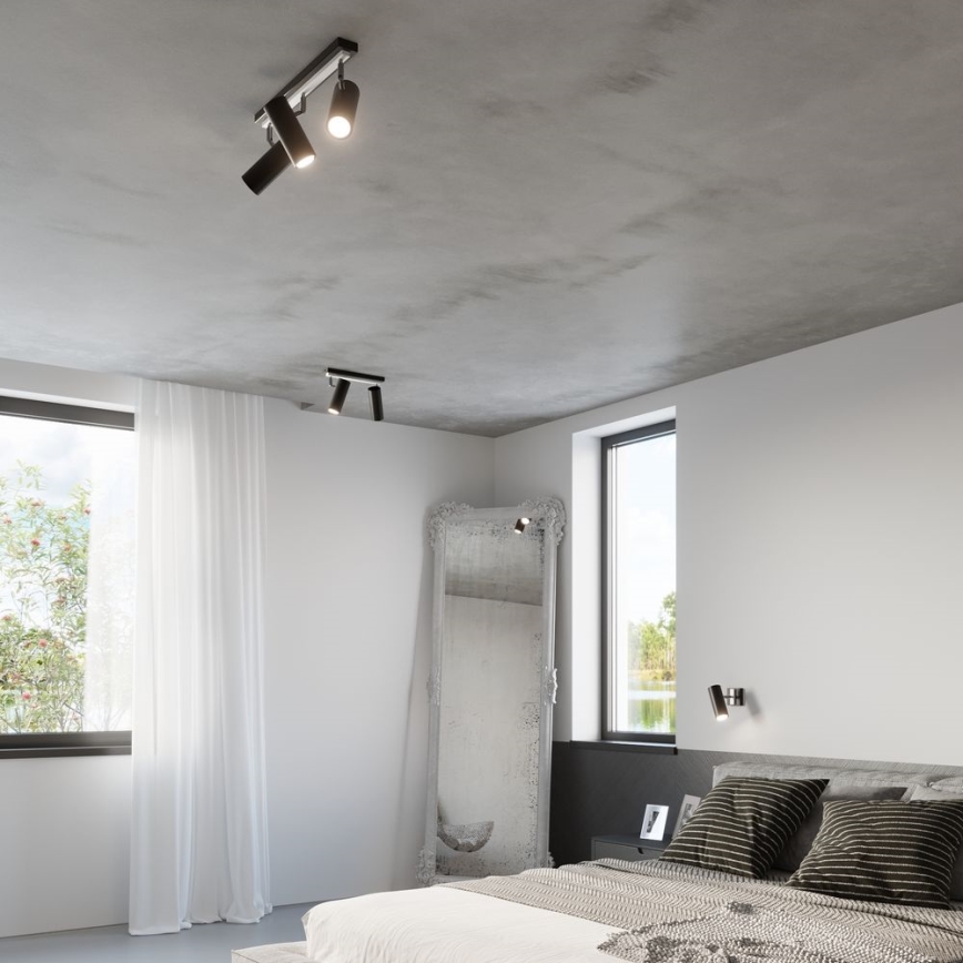 Väggspotlight DIREZIONE 1xGU10/40W/230V svart