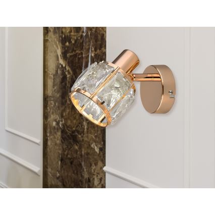 Väggspotlight DUBAI 1xE14/40W/230V Roséguld