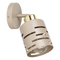 Väggspotlight ELEN 1xE27/35W/230V beige/guld
