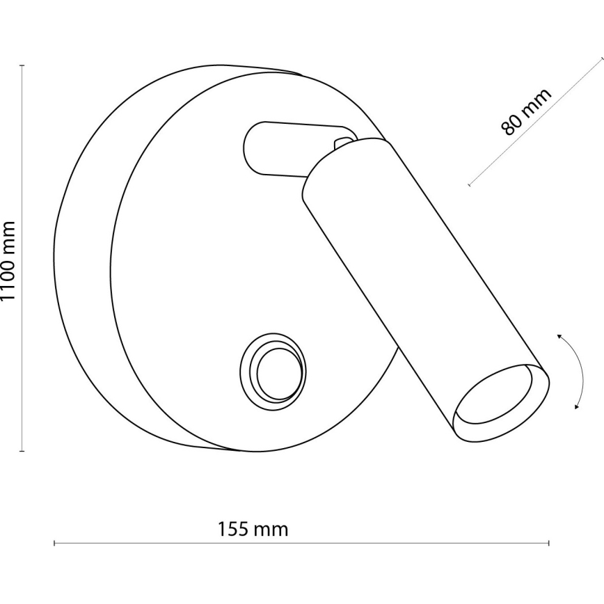 Väggspotlight ENZO 1xG9/8W/230V svart
