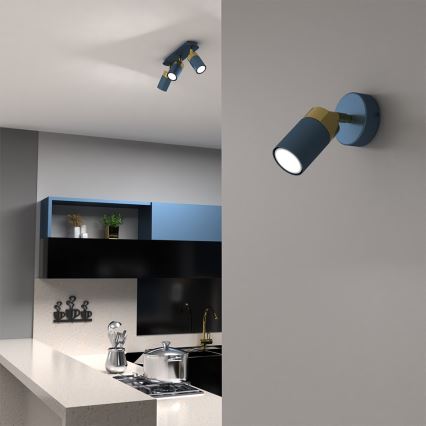 Väggspotlight JOKER 1xGU10/25W/230V blå