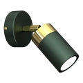 Väggspotlight JOKER 1xGU10/25W/230V grön/guld