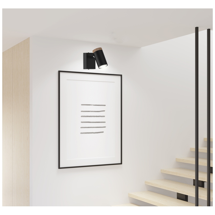 Väggspotlight LAGOS 1xGU10/15W/230V svart/brun