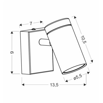 Väggspotlight LAGOS 1xGU10/15W/230V svart/brun