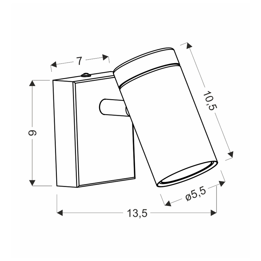 Väggspotlight LAGOS 1xGU10/15W/230V svart/brun