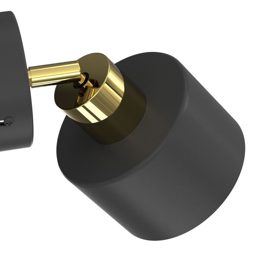 Väggspotlight PARKLA 1xE27/15W/230V svart/guld