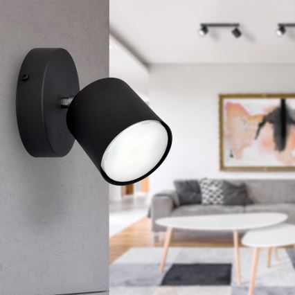 Väggspotlight PUNTA 1xGX53/10W/230V svart