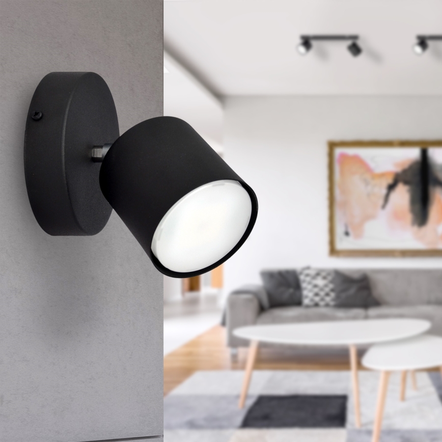 Väggspotlight PUNTA 1xGX53/10W/230V svart