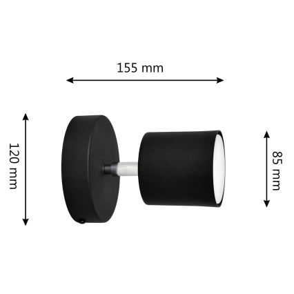 Väggspotlight PUNTA 1xGX53/10W/230V svart