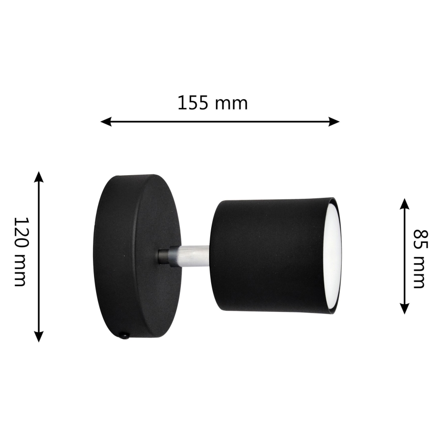 Väggspotlight PUNTA 1xGX53/10W/230V svart