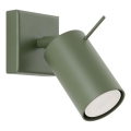 Väggspotlight RING 1xGU10/10W/230V grön