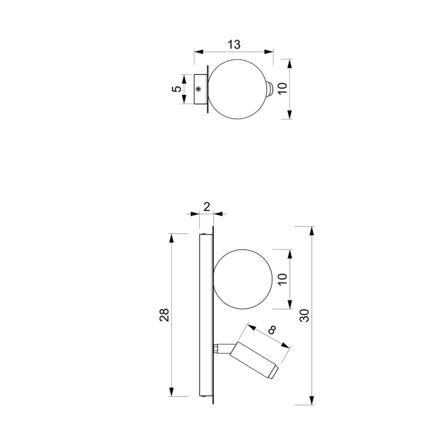 Väggspotlight SIRIO 2xG9/25W/230V svart