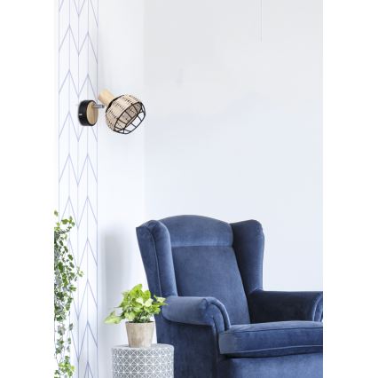 Väggspotlight TAJGA 1xE14/40W/230V rotting/svart