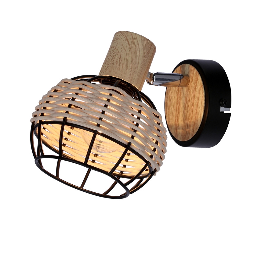 Väggspotlight TAJGA 1xE14/40W/230V rotting/svart