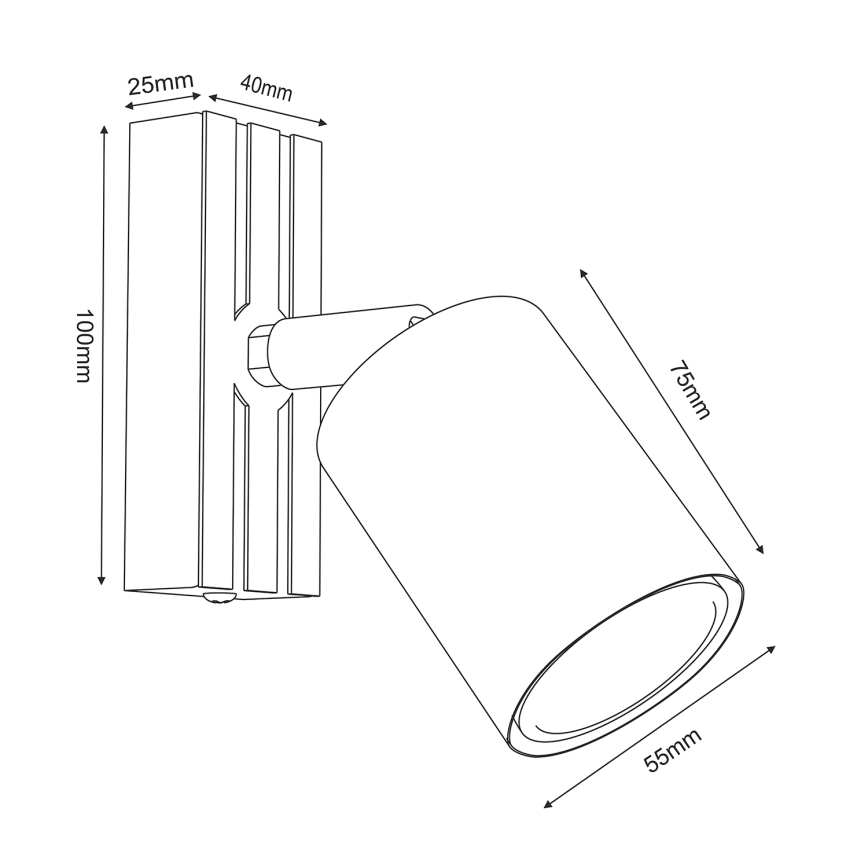 Väggspotlight TERRA 1xGU10/8W/230V vit/ek