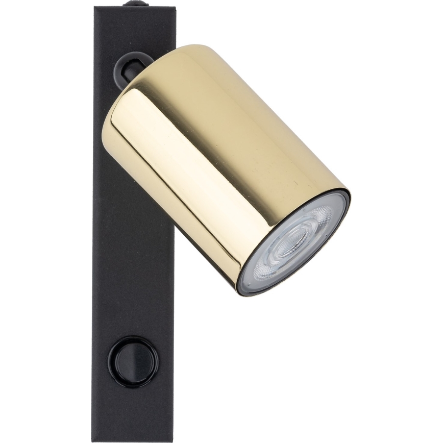 Väggspotlight TOP 1xGU10/10W/230V svart/guld