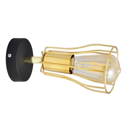 Väggspotlight TUBE 1xE27/15W/230V guld/svart