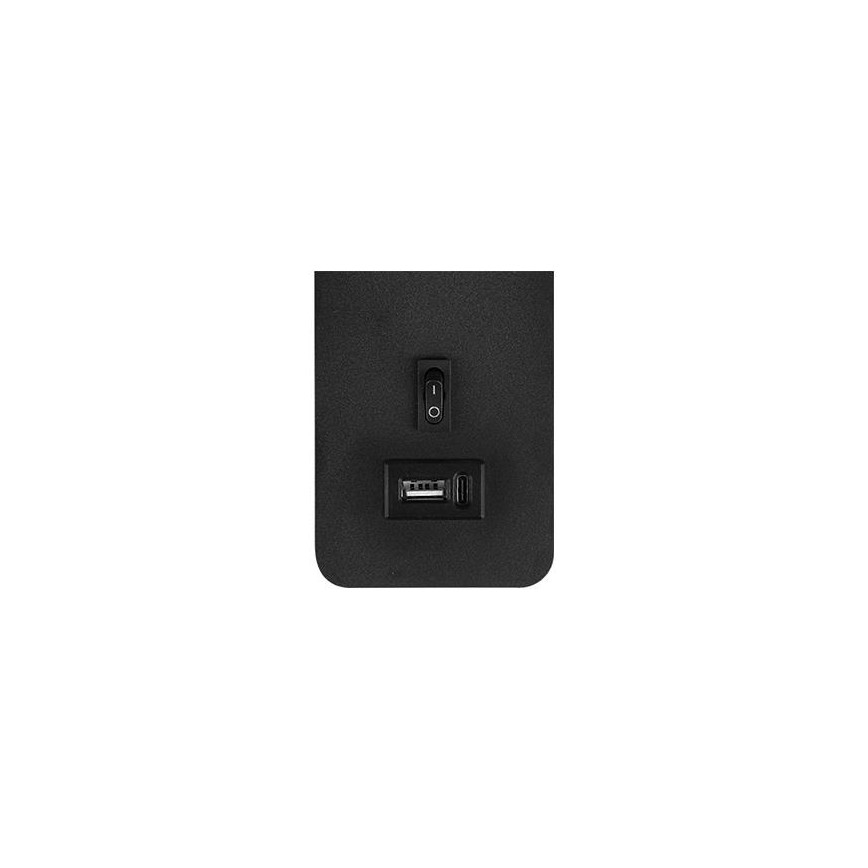 Väggstrålkastare med USB-laddare 1xG9/35W/230V svart/guld