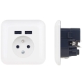 Vägguttag för hemmet med USB, fransk (FRENCH), 250 V/16 A