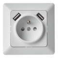 Vägguttag med USB FRENCH 250V/16A