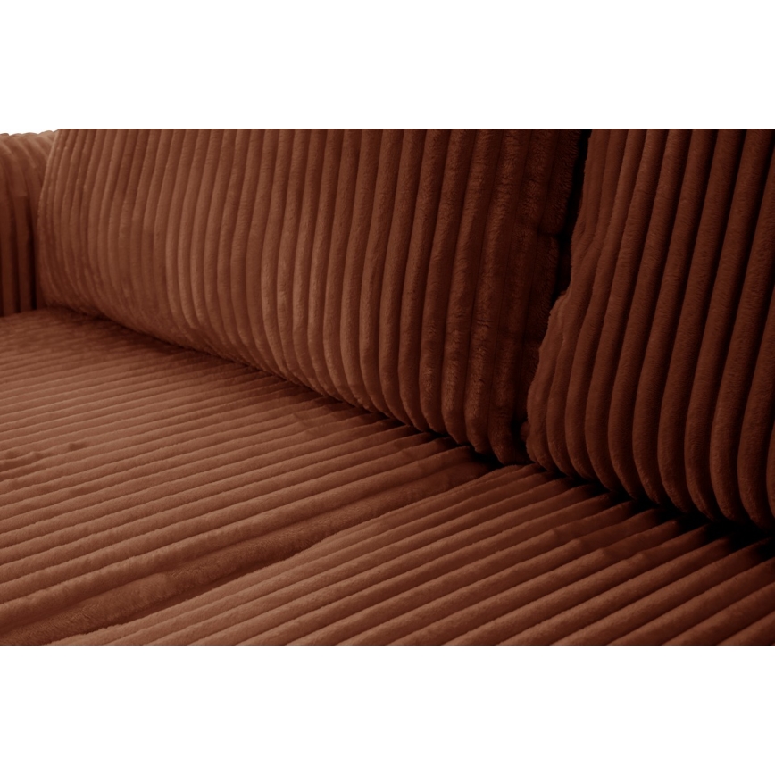 Universell vändbar hörnsoffa med bäddfunktion och förvaring i L‑form FRIDA brun