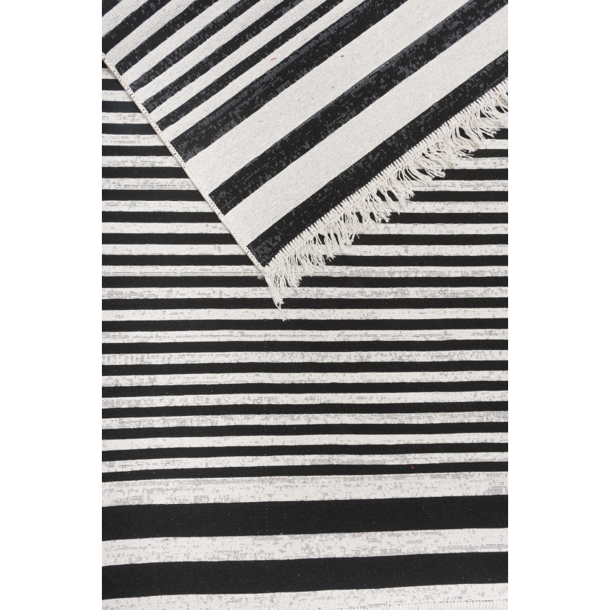 Vändbar matta KILIM GOLD 60x120 cm svart/vit