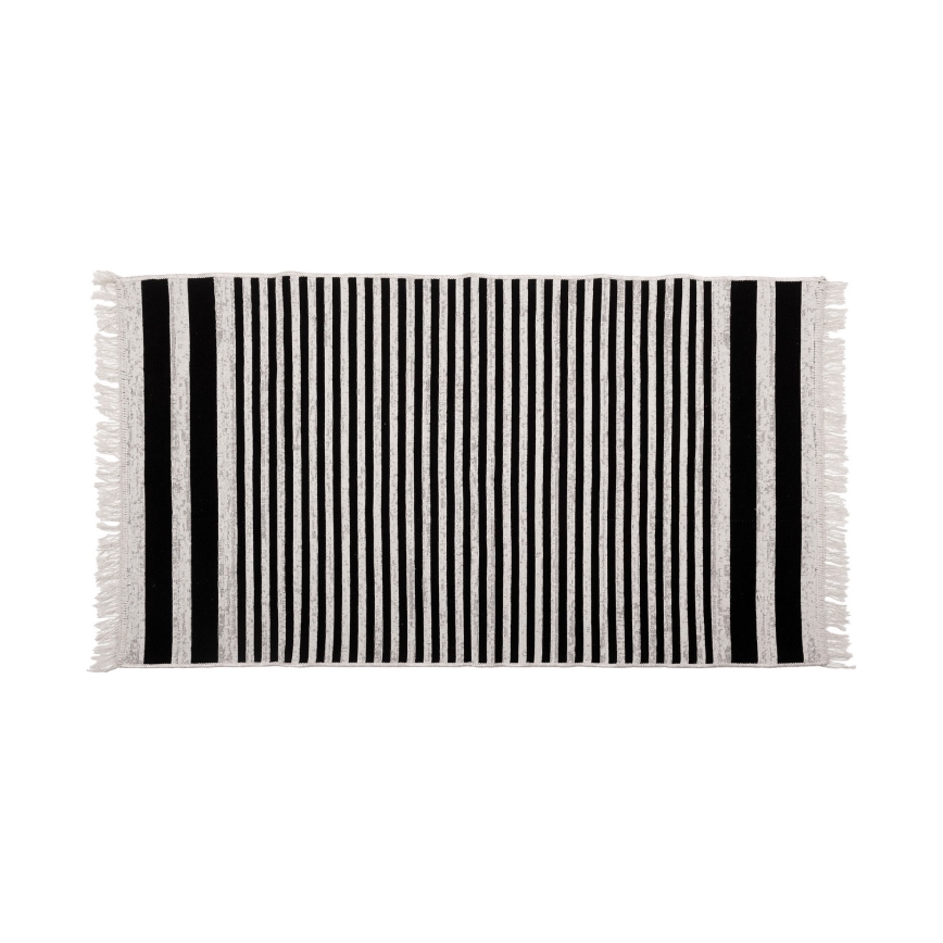 Vändbar matta KILIM GOLD 80x150 cm svart/vit