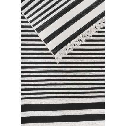 Vändbar matta KILIM GOLD 80x150 cm svart/vit