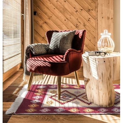 Vändbar orientalisk kelimmatta KILIM 80x150 cm röd/beige