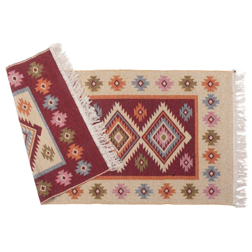Vändbar orientalisk kelimmatta KILIM 80x150 cm röd/beige
