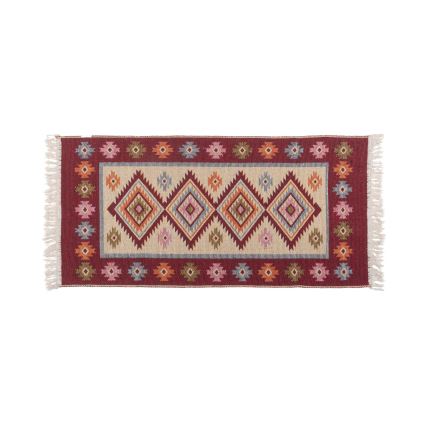 Vändbar orientalisk kelimmatta KILIM 80x150 cm röd/beige