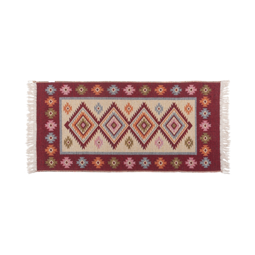 Vändbar orientalisk kelimmatta KILIM 80x150 cm röd/beige
