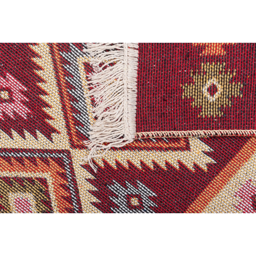 Vändbar orientalisk kelimmatta KILIM 80x150 cm röd/beige