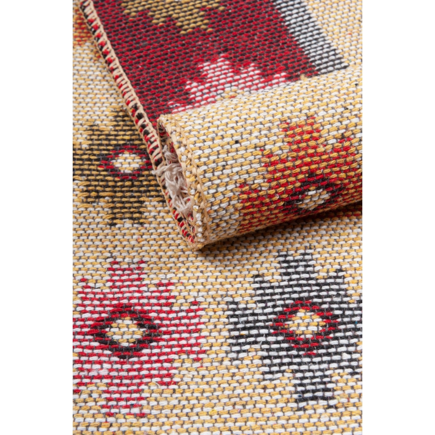 Vändbar orientalisk kelimmatta KILIM 80x150 cm röd/beige