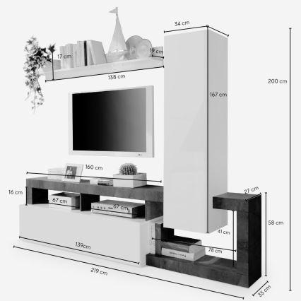 Vardagsrumssektion LENOR kashmir/brun