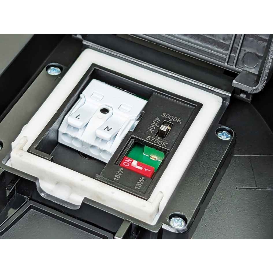 LED Dimbart badrumsplafond VARIO NOVA LED/13/18W/230V 3000/4000/5700K Ø 36 cm IP44 svart