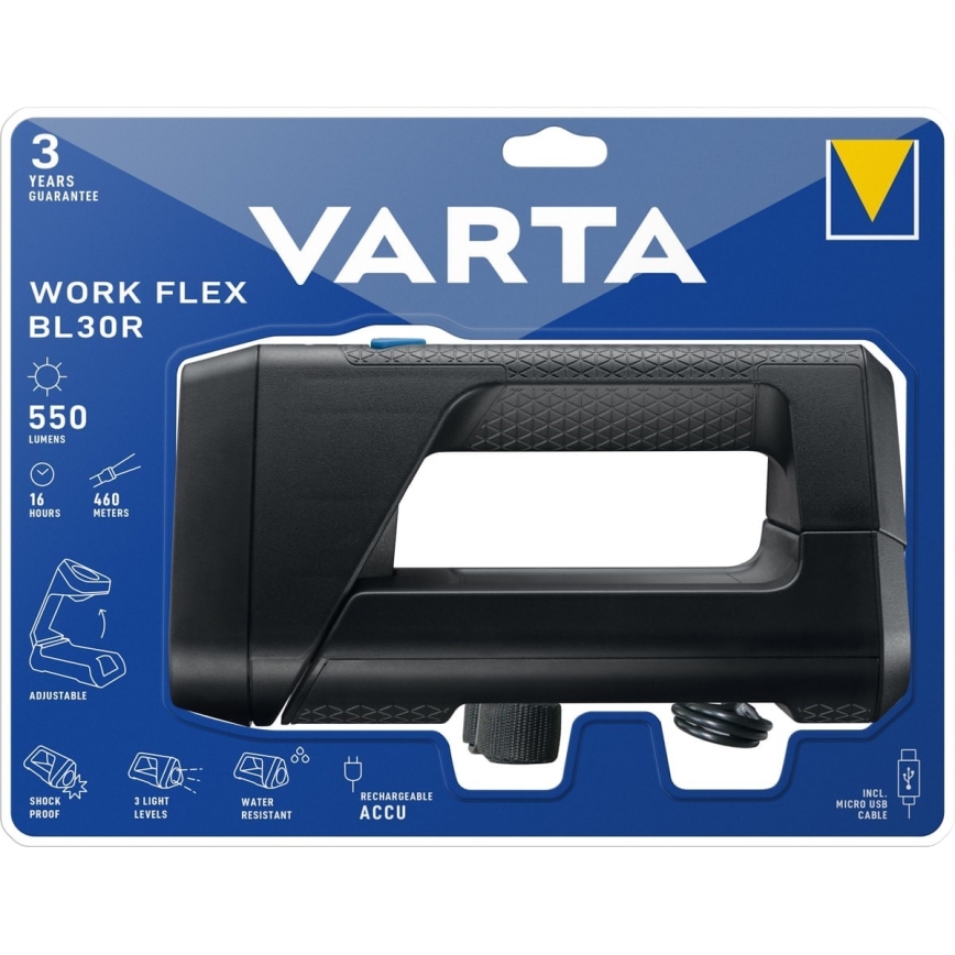 Varta 18684101401 - LED Bärbar ficklampa WORK FLEX LED/5W/5V 2600mAh IPX4