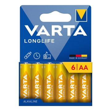 Varta 4106101736 - 6 st Alkalinebatterier LONGLIFE AA 1,5V