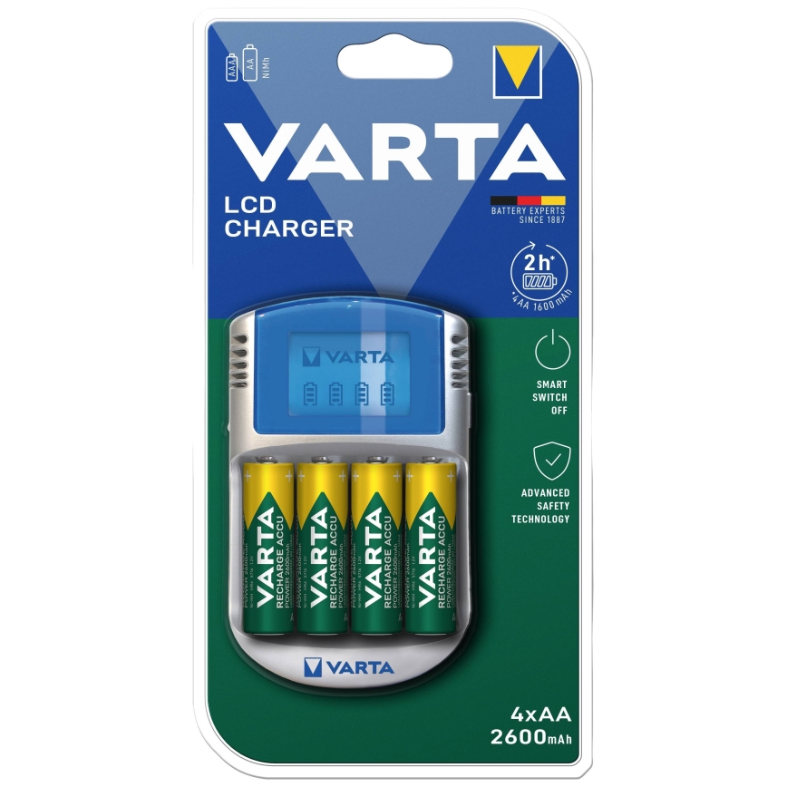 Varta 57070201451 - LCD-batteriladdare för 4xAA/AAA 2600mAh 5V